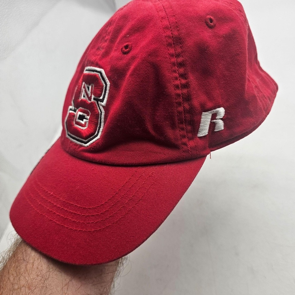 NC State Wolfpack Hat Cap Strap Back Mens One Size Red NCAA Football Russell - Picture 3 of 10